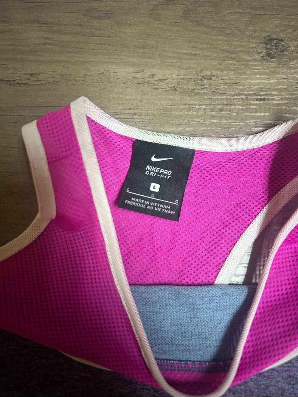 Nike Women’s Pink & Purple Pro Crop Tank Top